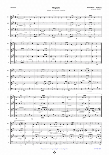 Allegretto (Beethoven: Symphony No.7, mov. II, excerpt) (arr. Josef STASTNY)