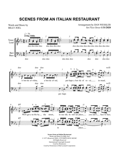 Scenes From An Italian Restaurant (arr. Dan Wessler)