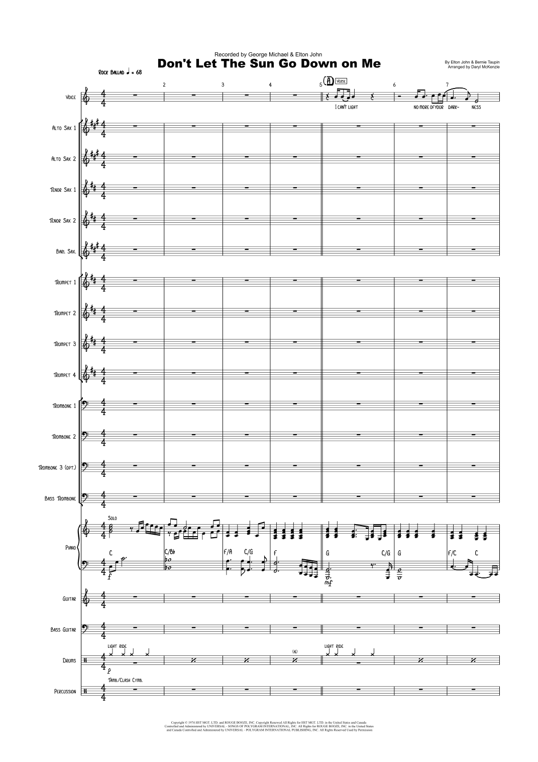 Don't Let The Sun Go Down On Me (arr. Daryl McKenzie)