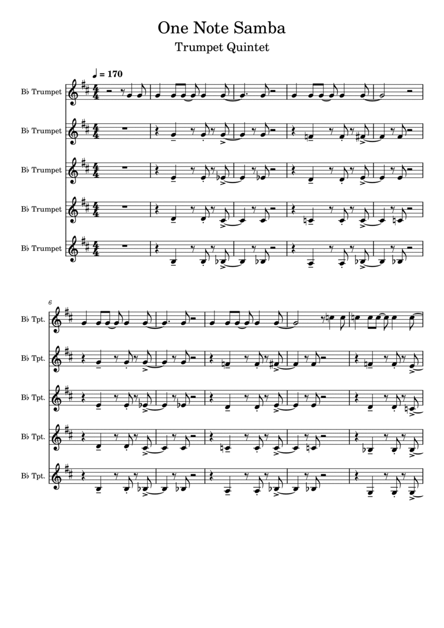 One Note Samba (samba De Uma Nota So) (arr. JS)