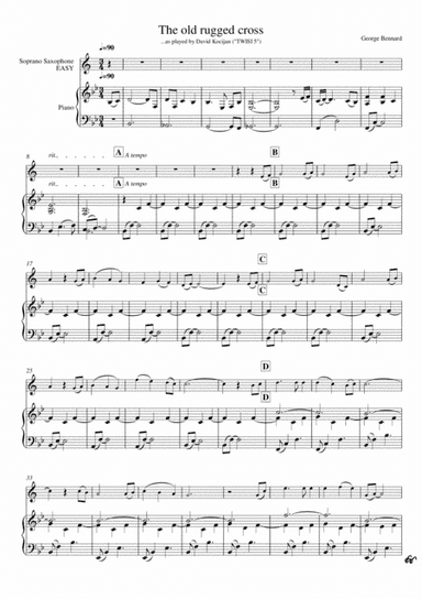 The old rugged cross (piano & soprano sax) - EASY (arr. David Kocijan)