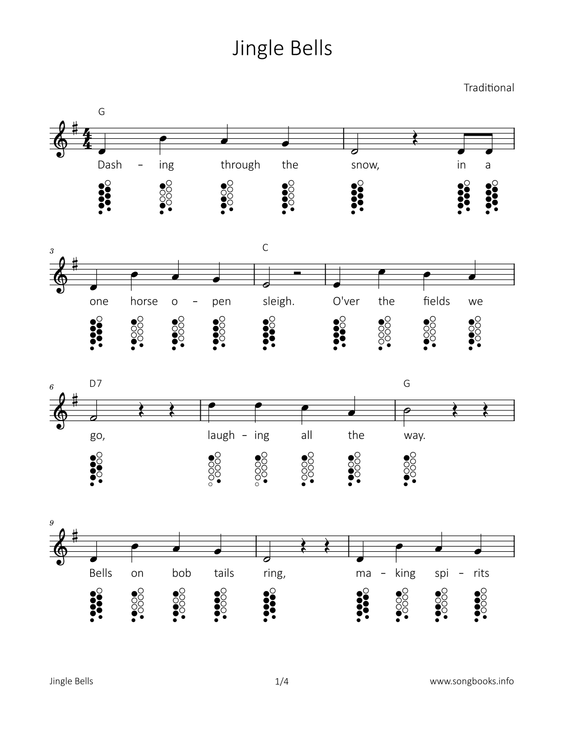 Jingle Bells (arr. songbooks.info)
