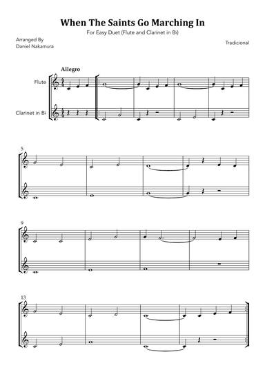 When The Saints Go Marching In (for flute and clarinet duet) (arr. Daniel Nakamura)