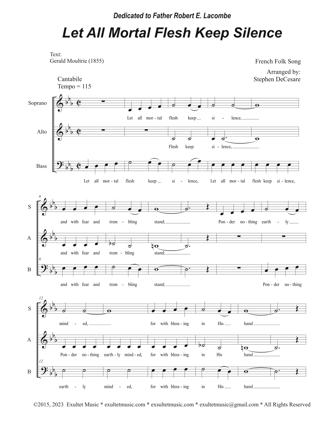 Let All Mortal Flesh Keep Silence (Vocal Trio - (SAB) (arr. Stephen DeCesare)