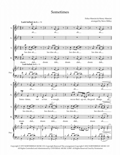 Sometimes (arr. Steve Milloy)