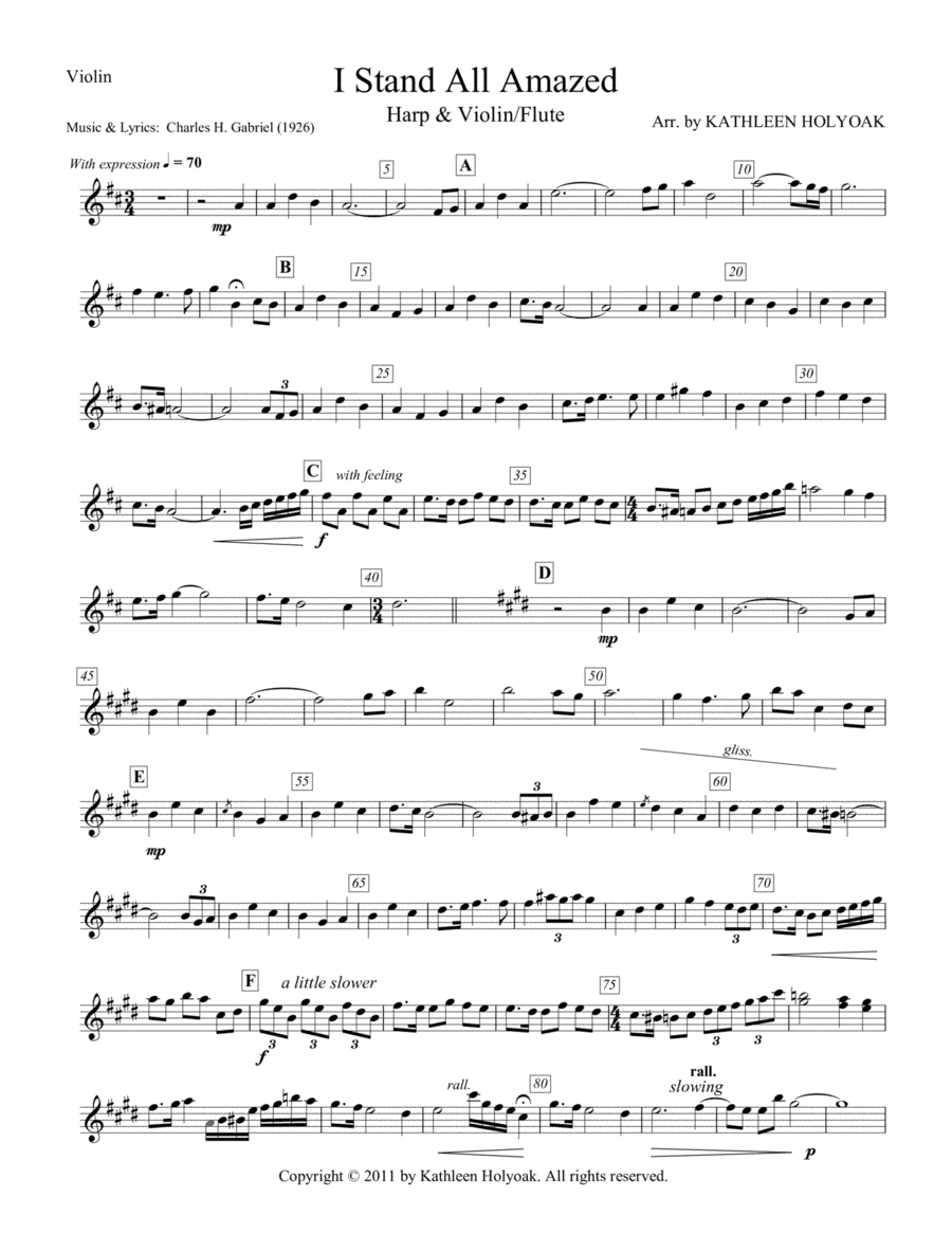 I Stand All Amazed - Harp & Violin/Flute Duet (arr. Kathleen Holyoak)