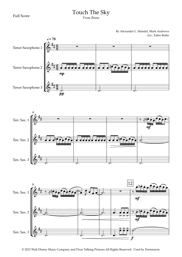 Touch The Sky (arr. Fabio Britto)