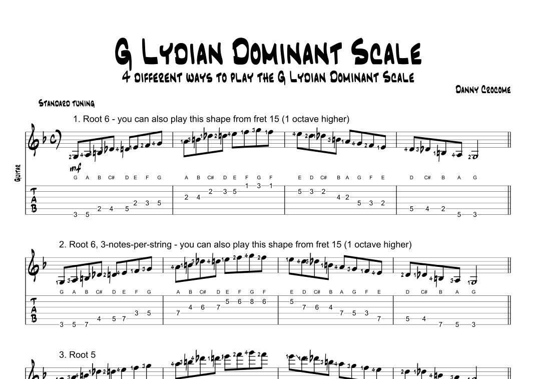 G Lydian Dominant Scale (4 Ways to Play)