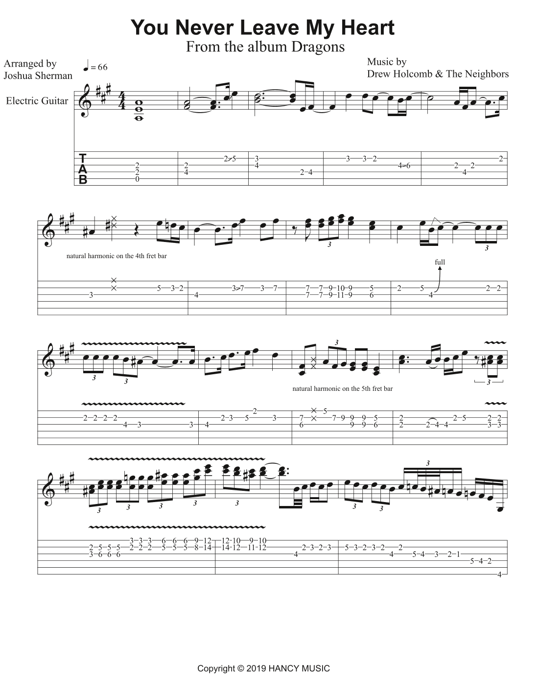 You Never Leave My Heart (arr. Joshua Sherman)