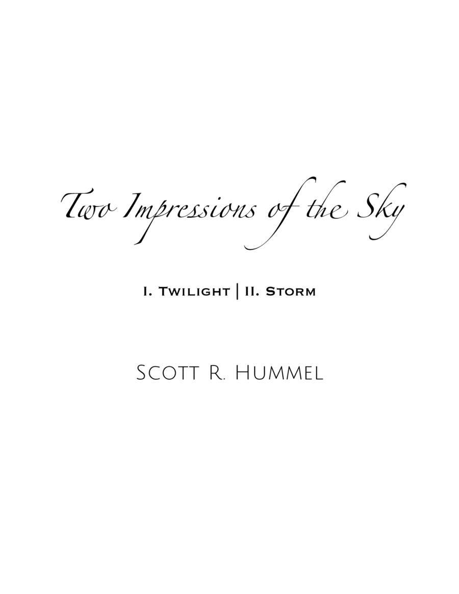 Two Impressions of the Sky, for carillon