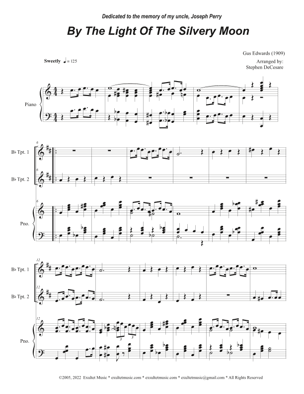 By The Light Of The Silvery Moon (Duet for Bb-Trumpet) (arr. Stephen DeCesare)