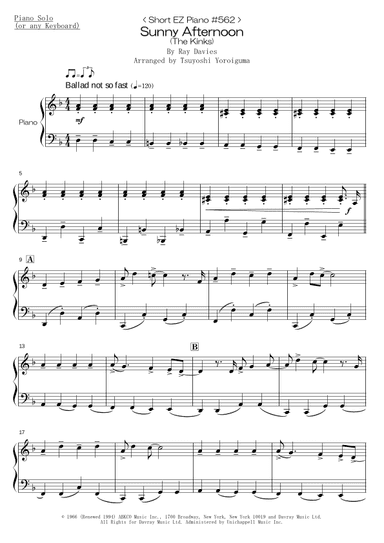 Sunny Afternoon (arr. Tsuyoshi Yoroiguma)