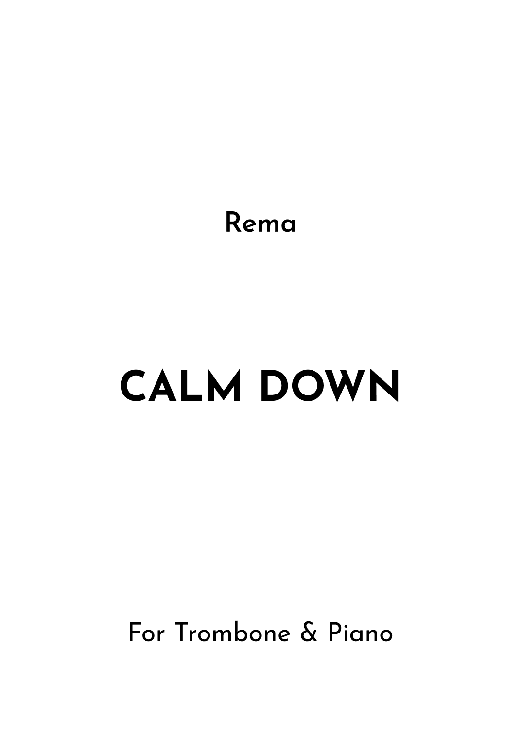 Calm Down (arr. Jireh J.)