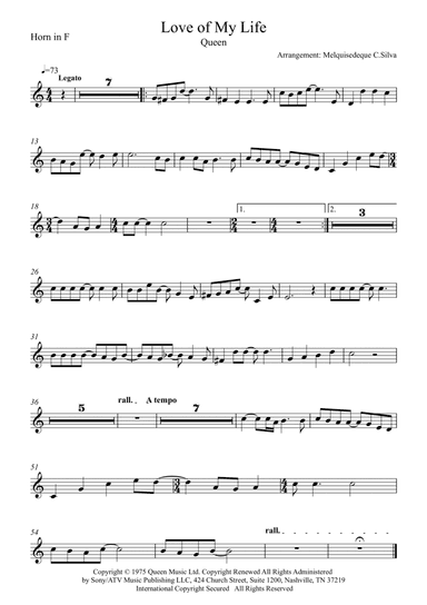 Love Of My Life (arr. Melquisedeque C.Silva)