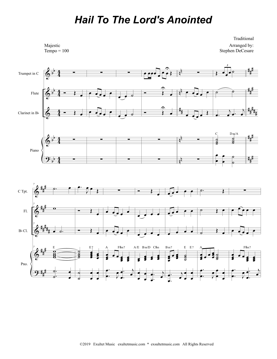 Hail To The Lord's Anointed (Duet for Flute and Bb-Clarinet) (arr. Stephen DeCesare)
