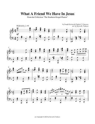 What A Friend We Have In Jesus (arr. Steven Tedesco)