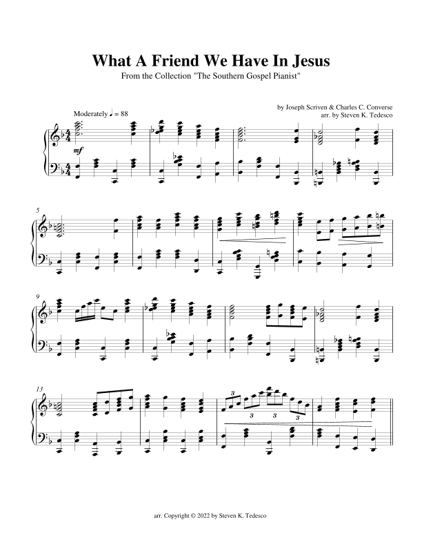 What A Friend We Have In Jesus (arr. Steven Tedesco)