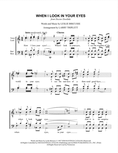 When I Look In Your Eyes (arr. Larry Triplett)
