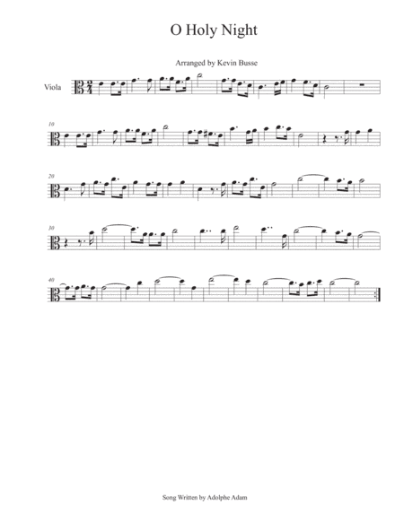 O Holy Night - Viola (arr. Kevin Busse)