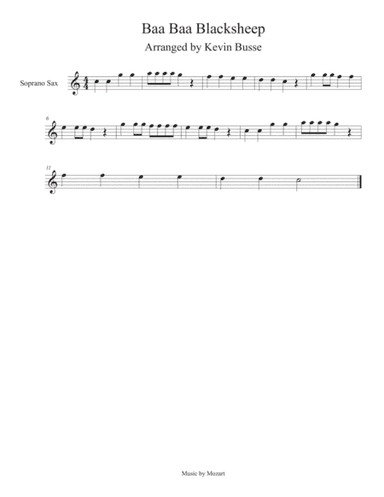 Baa Baa Black Sheep - Soprano Sax (arr. Kevin Busse)