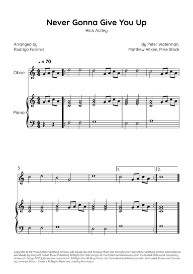 Never Gonna Give You Up (arr. Rodrigo Faleiros)