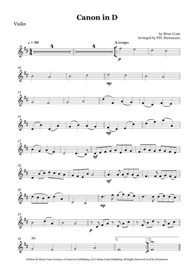 Canon In D (arr. Arranged by P.H. Damasceno)