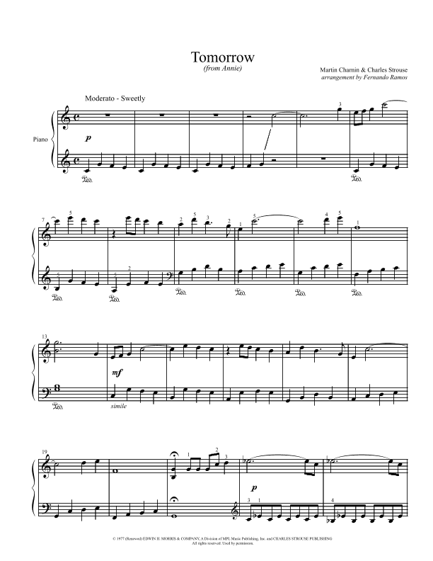 Tomorrow (arr. Fernando Ramos)