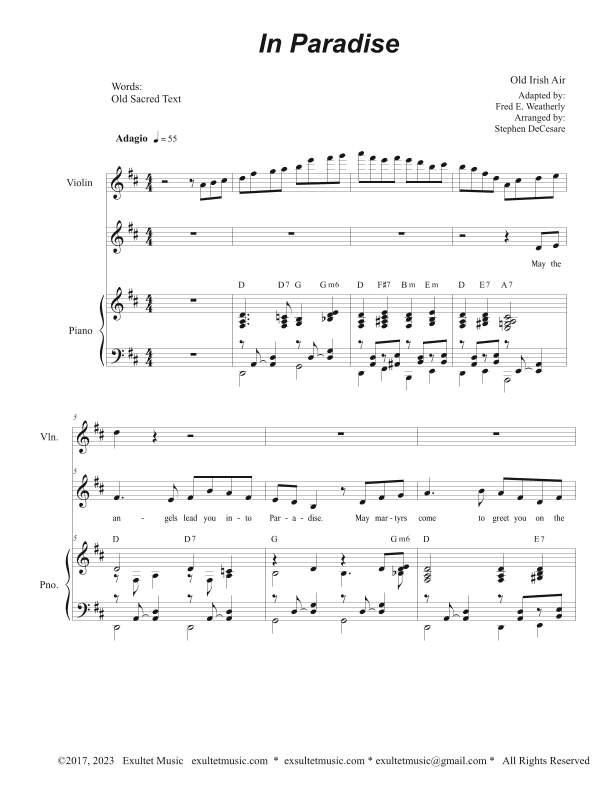 In Paradise (Unison choir - High Key) (arr. Stephen DeCesare)