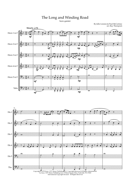 The Long And Winding Road (arr. Ray Thompson)