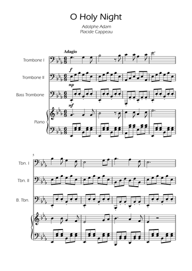 O Holy Night - Trombone Trio w/ Piano (arr. Ygor Nunes)