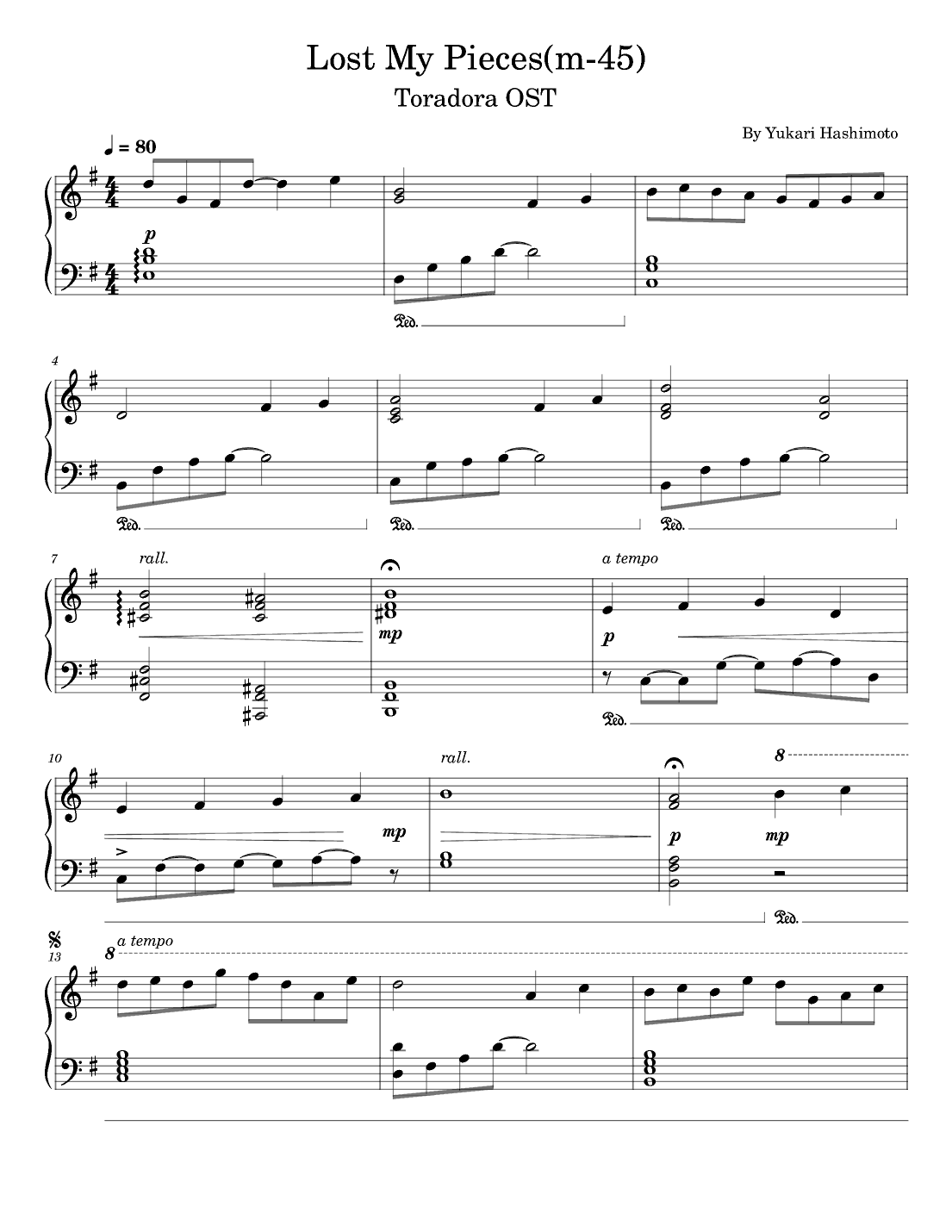 Lost My Pieces(m-45) (arr. poon)