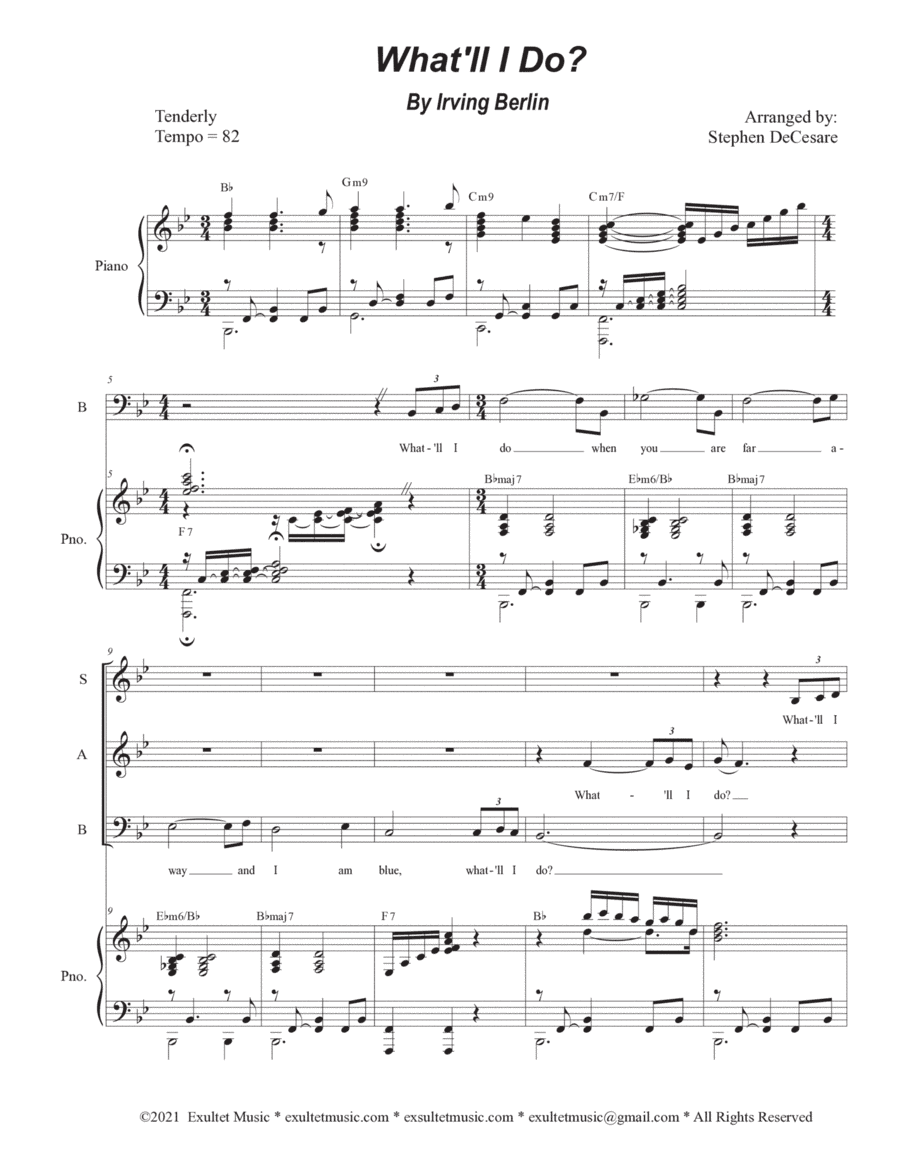 What'll I Do? (Vocal Trio - (SAB) (arr. Stephen DeCesare)
