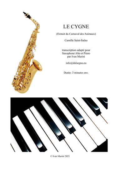 THE SWAN from The Carnival of the Animals - adapted for Alto Sax and Piano (arr. Ivan Marini)