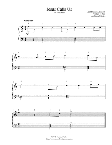 Jesus Calls Us (o'er the Tumult) - for easy piano (arr. Samuel Stokes)