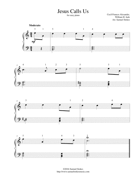 Jesus Calls Us (o'er the Tumult) - for easy piano (arr. Samuel Stokes)