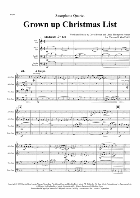 Grown-Up Christmas List (arr. Thomas H. Graf)