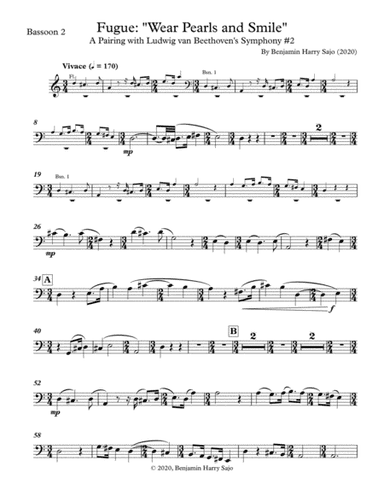 Fugue: "Wear Pearls and Smile" (A Pairing with Beethoven's Symphony #2) - Bassoon 2