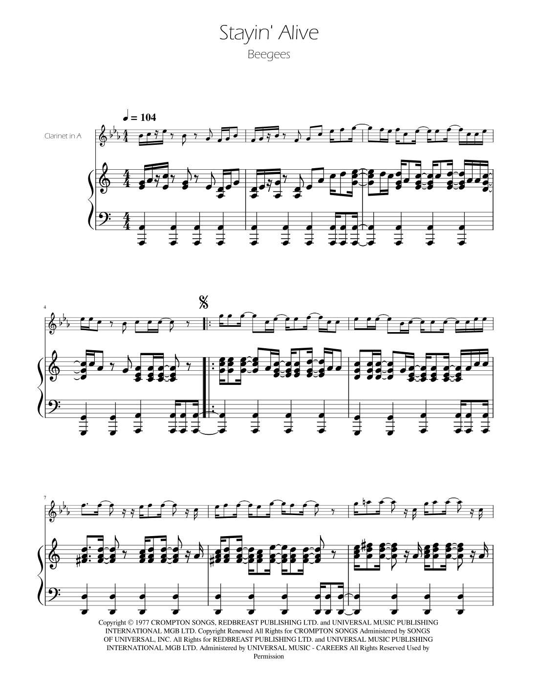 Stayin' Alive (arr. Ygor Nunes)