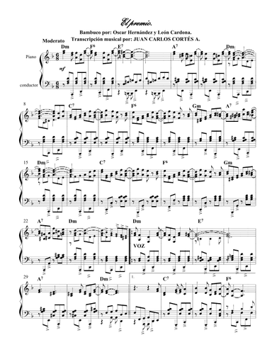 El premio Bambuco por Oscar Hernández y León Cardona (arr. Juan Carlos Cortés Aguirre)