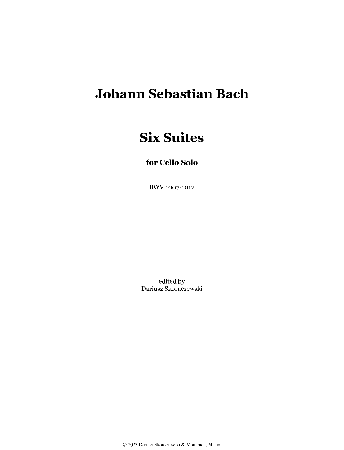 Bach - Suites for Cello Solo, BWV 1007-1012 (arr. Dariusz Skoraczewski)