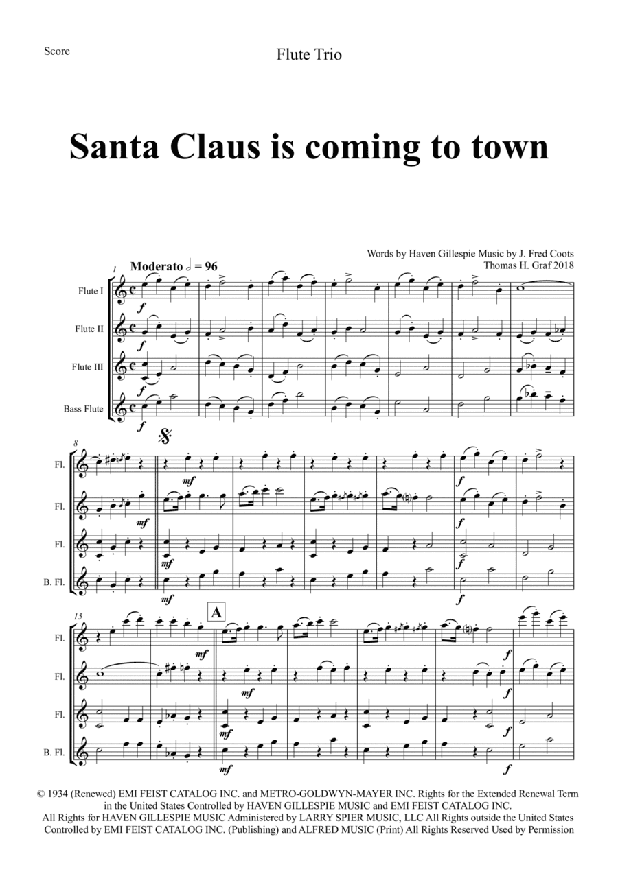 Santa Claus Is Comin' To Town (arr. Thomas Graf)