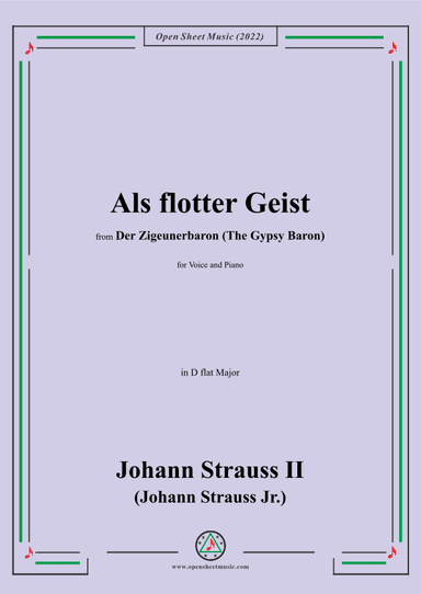 Johann Strauss II-Als flotter Geist,in D flat Major (arr. OSM Press)