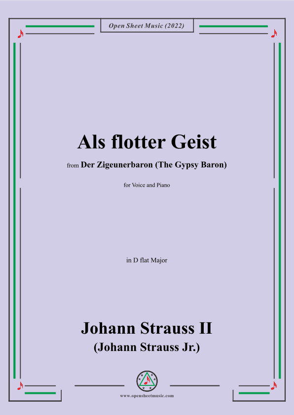 Johann Strauss II-Als flotter Geist,in D flat Major (arr. OSM Press)