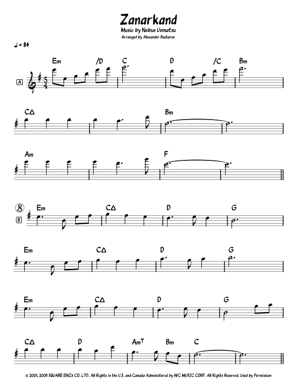 Zanarkand (arr. Alexander Badiarov)