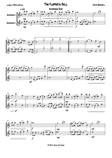 The Flapper's Ball: Saxophone Duet (2 Altos or 2 Tenors)