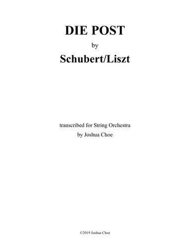 Die Post from Winterreise (arr. JMJ Arrangements)