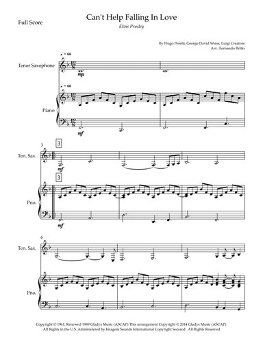 Can't Help Falling In Love (arr. Fernando Britto)