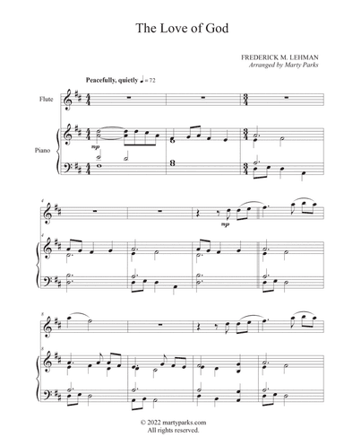 The Love of God (Flute-Piano) (arr. Marty Parks)