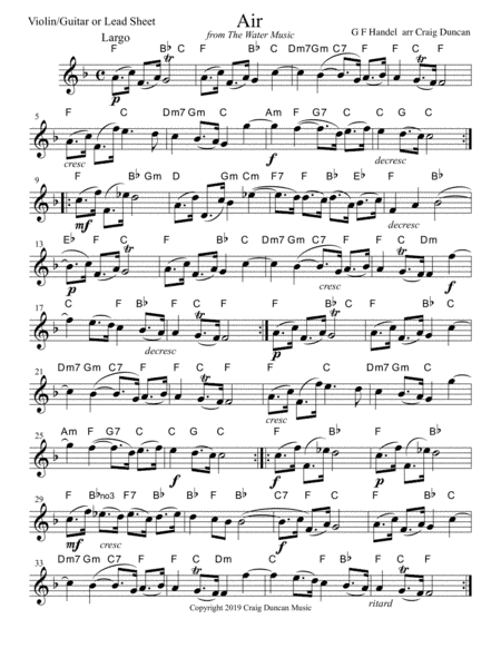 Air from the Water Music (arr. Craig Duncan)
