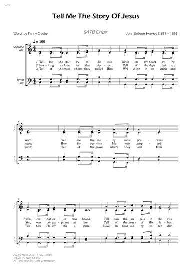 Tell Me The Story Of Jesus - SATB Choir (arr. César Madeira)